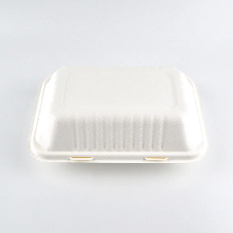 Disposable Paper Pulp Lunch Box Sugarcane Bagasse Container Food Biodegradable Food Box