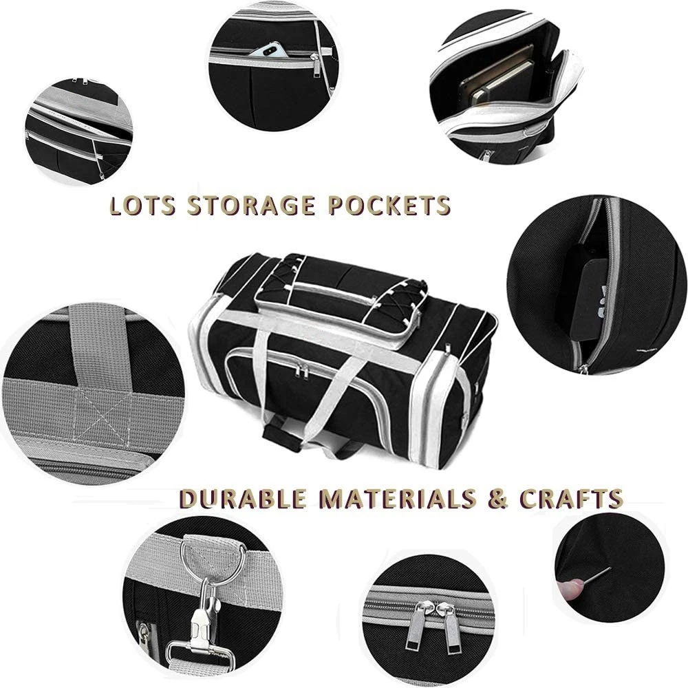 FREE SAMPLE Travel Duffel Bag 65LFoldable Weekender Overnight Bag Cloth Large Gym Luggage Duffel Water-proof&Tear Resistant