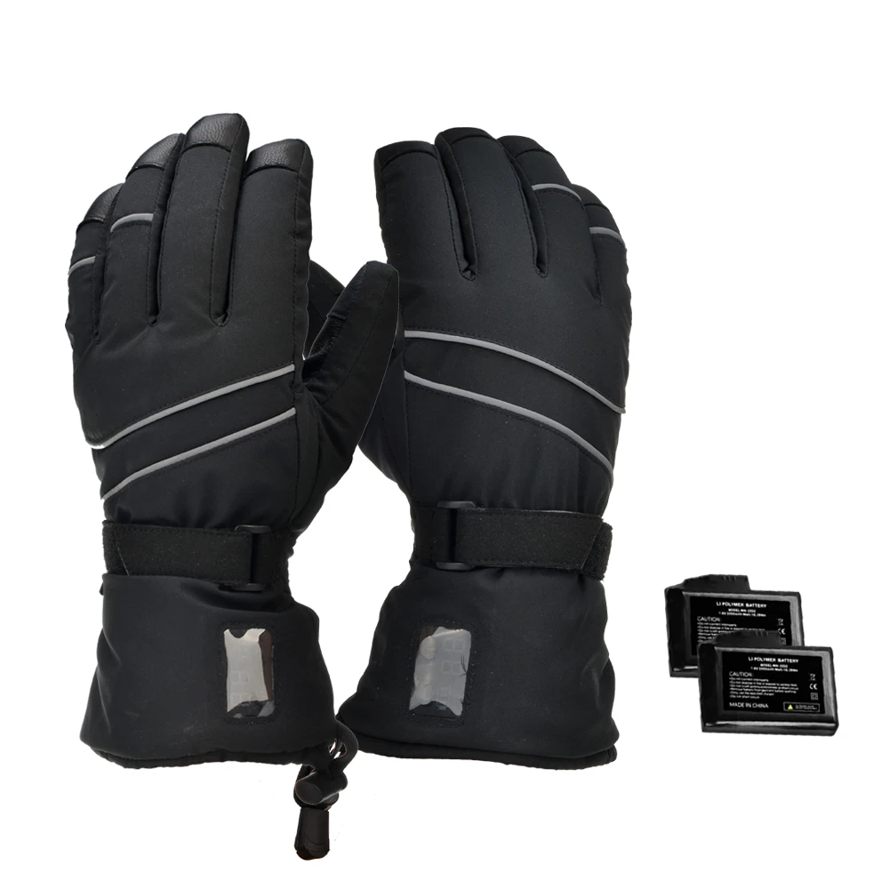 Winter Warm Heated Gloves with 2200mAh Rechargeable Battery for Skiing Camping Cycling Hiking
