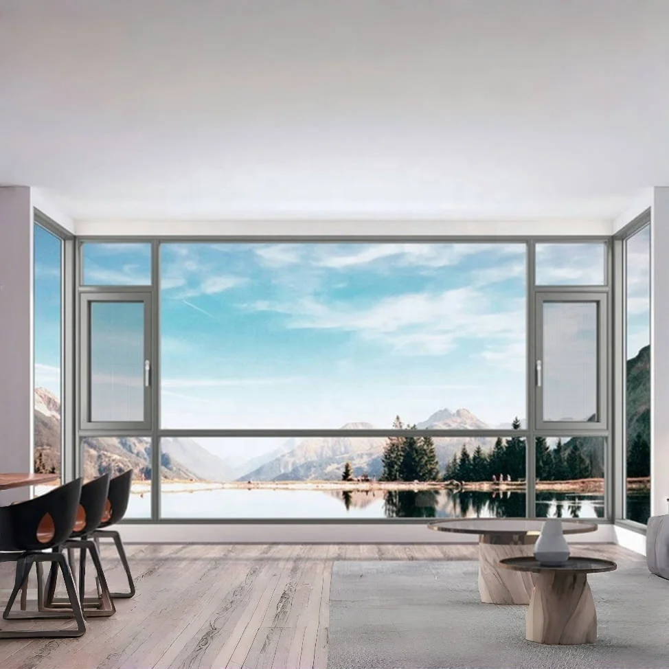 international standards Safe Heat Insulation Aluminum Double Glass Windows Energy Saving Outswing Casement Windows