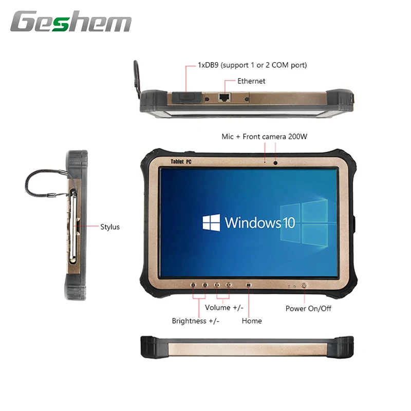 
10.1 inch military grade linux rugged tablet pc 3G 4G GPS RFID 2D Scanner 