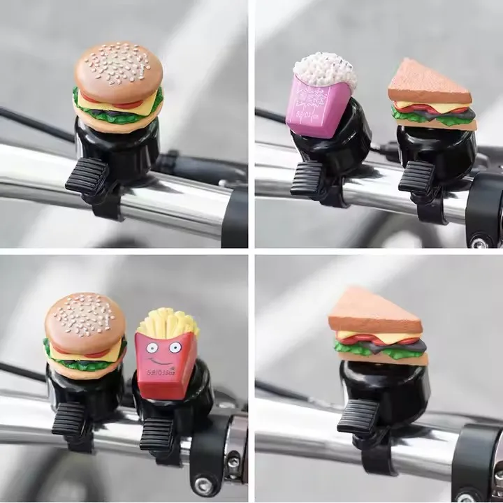 XUNTING Decoration Children Kids Cartoon Bike Bell Kid Mountain Bike Universal Bell Scooter Mini Bicycle Burger Bell