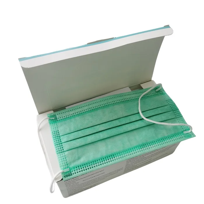 EN14683 certified Anti air pollution face-mask green medical disposable face mask proteccion de 3 capas Mascara sanitary mask