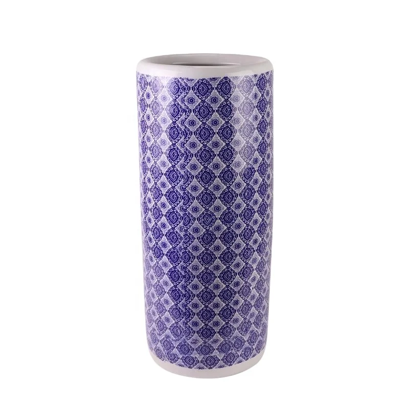 RXDA01-A  Jingdezhen High Quality and Low Price Porcelain Blue and White Flower Ceramic Quiver Umbrella Tube