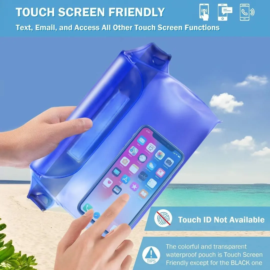 Waterproof Phone Pouch with Waist Strap 3 Pack, Waterproof Fanny Pack Bag iPhone Floating Women Men for swimming, Beach Essentia