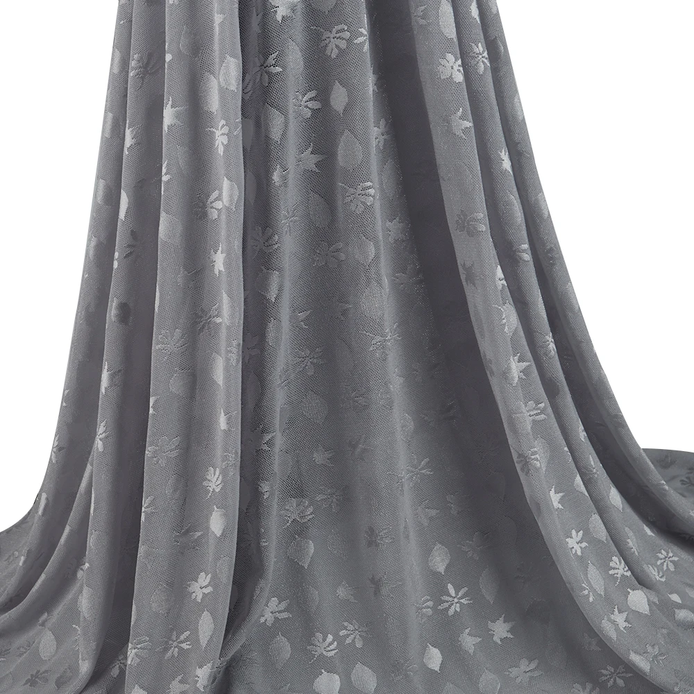 Поставщик на заказ белая 100% полиэфирная причудливая Цветочная сетчатая ткань с вышивкой