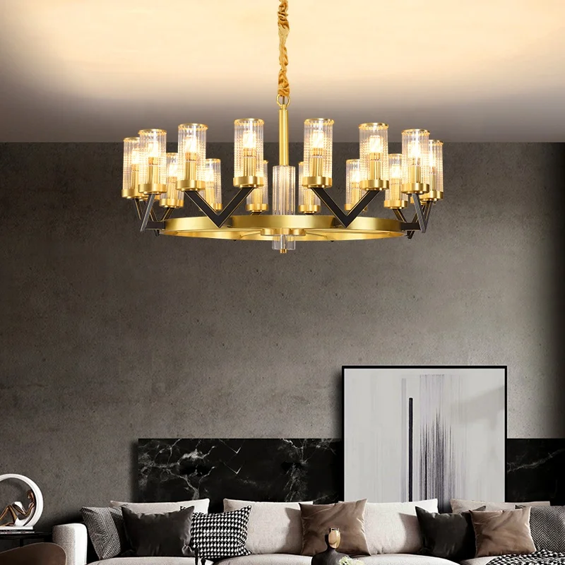 
China factory Hot Sale E14 Pendant Lamp Glass Cover Chandelier Light Brass Pendant Light 