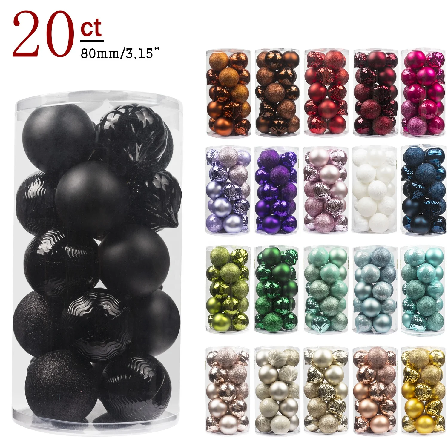 graduation decoration hanging balls plastic ball set 40mm 60mm 80mm 100mm Black graduation decoration