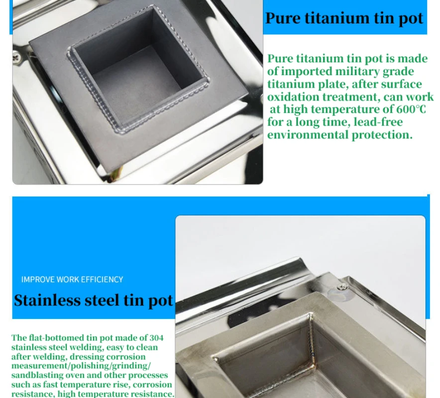 High Quality MS-2516 1800W Digital Display Energy Saving Pure Titanium Solder Tin Melting Furnace Soldering Pot
