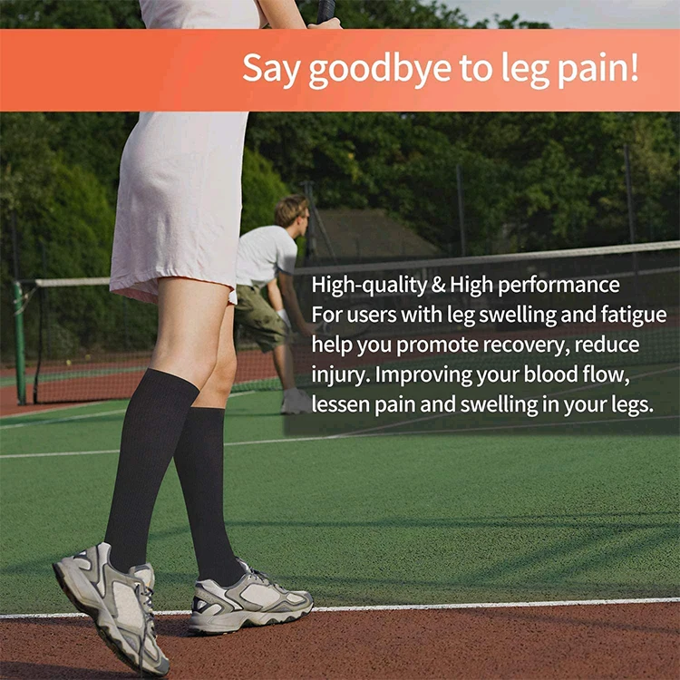 Unisex Long Tube Copper Compression Sock Pain Relief Stockings 15-20 Mmhg Nylon Sport Knee High Socks