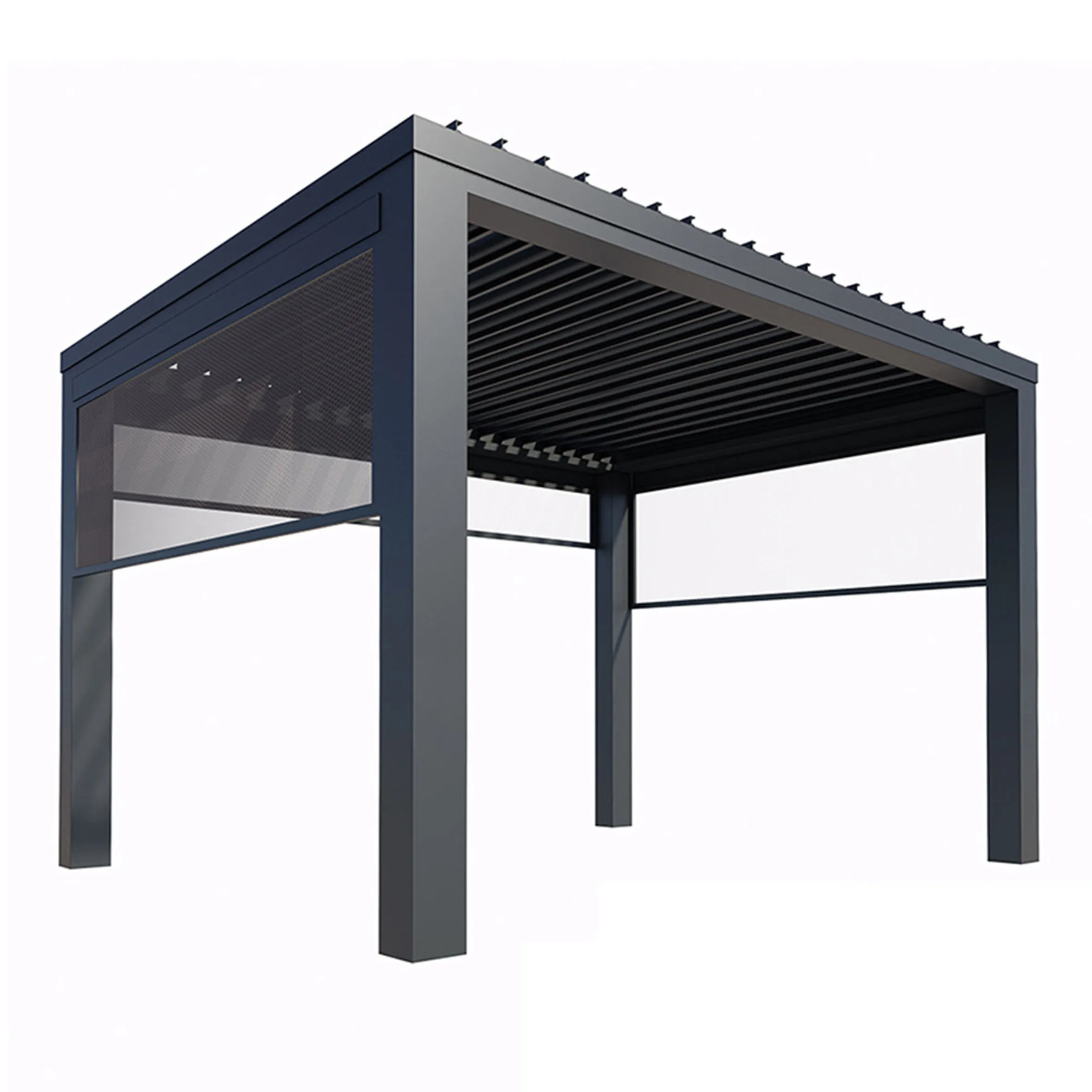 3x3 3x4 4x4 6x4m Factory Wholesale Modern,Outdoor Garden Aluminium Louvered Pergola With Motorized Screen/