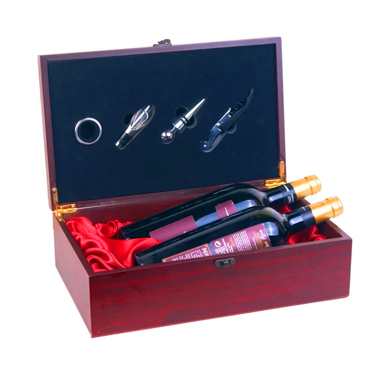 Hot sale custom logo wooden wine box for wine bottle packaging display storage case china wine box supplier
