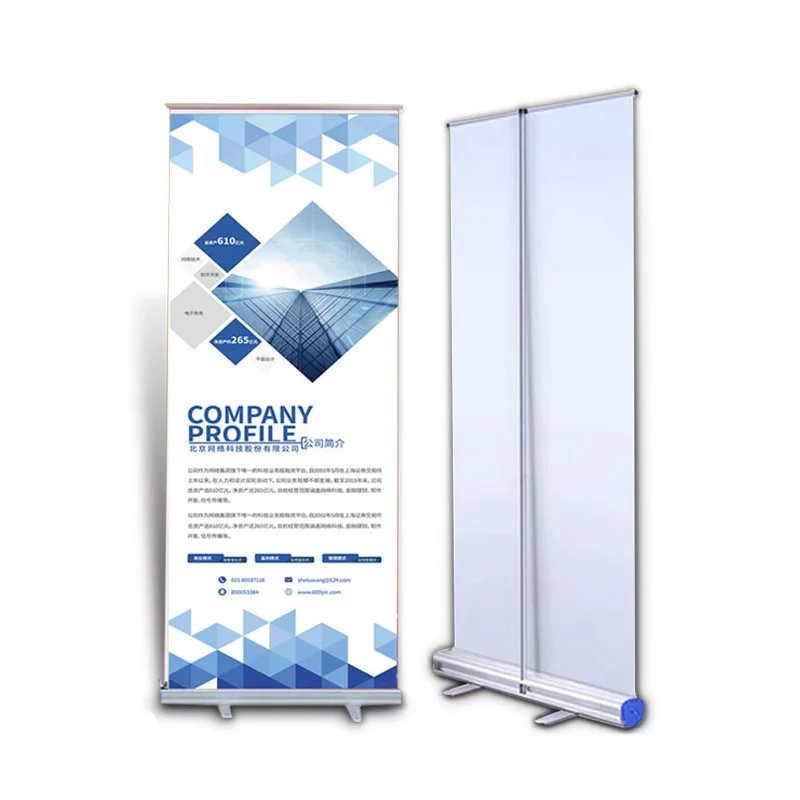 Factory Direct 80 x 200 Outdoor Advertising Trade Show Exhibition Display Roll Up Retractable Banner Stand Custom Design Print