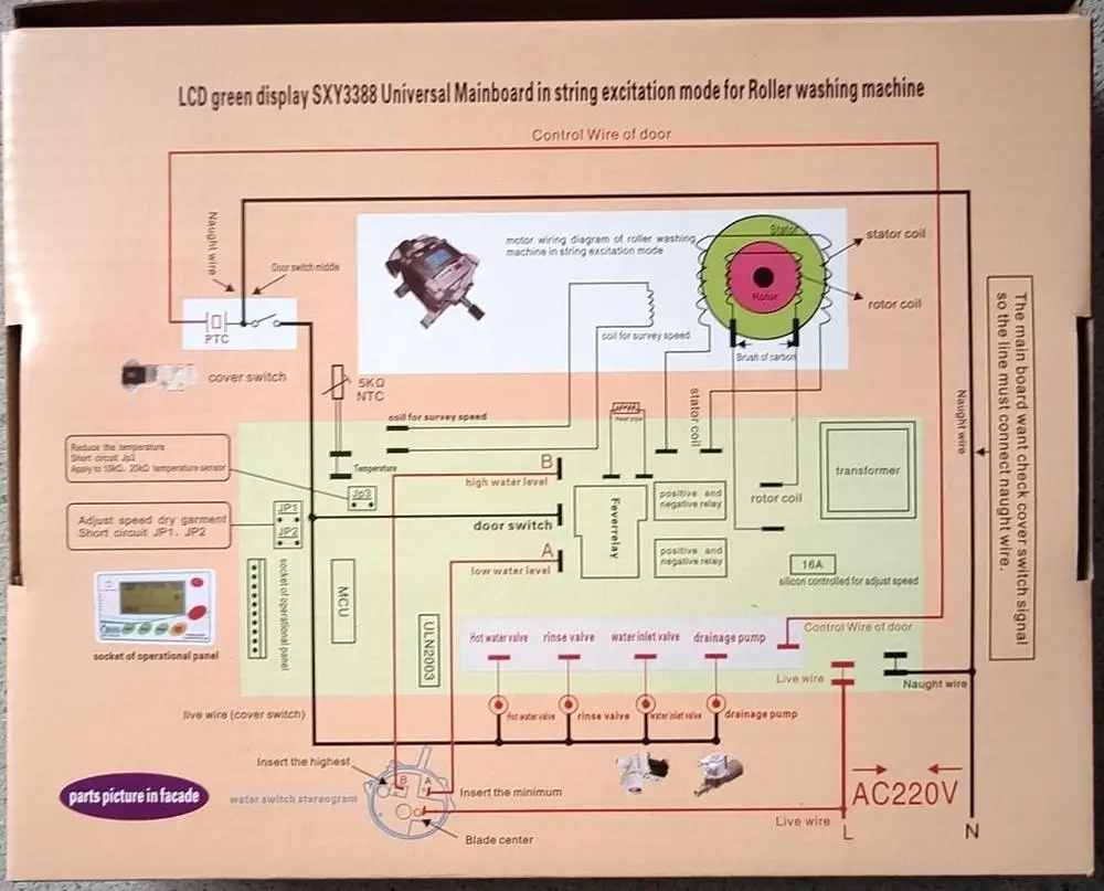 Front Loading PCB Universal Washing Machine Control Board
