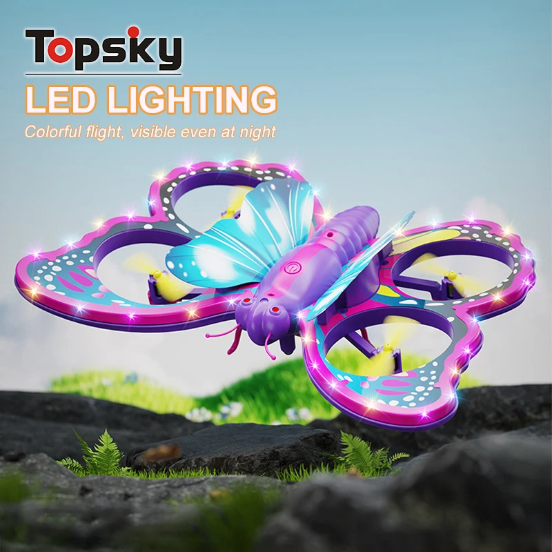 Funny 2.4GHz Remote Control Butterfly Aircraft Toys Mini Obstacle Avoidance RC Quadcopter Helicopter Aircraft Toys for Girls