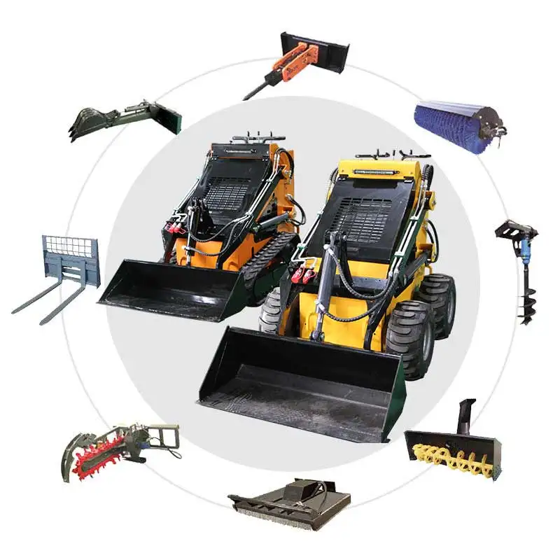 Smallest Stand On Skidsteer Articulated Diesel Engine Micro Skid Steer Loader