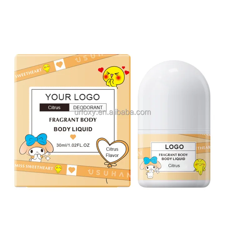 Factory price Private label 30ml deodorant 3 flavors body liquid Citrus White Peach Blue Bell Flavor body refreshing