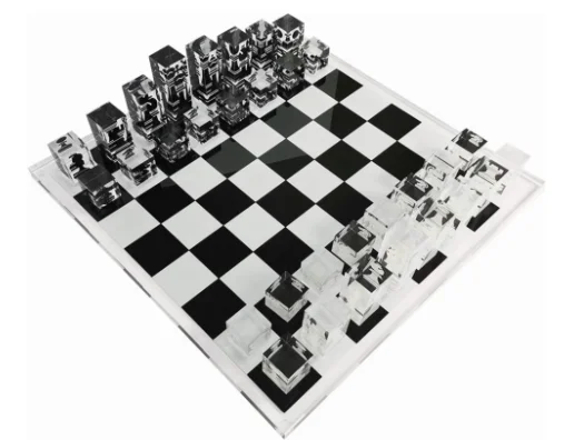 Классический акриловый набор шахматных игр для взрослых и акриловые шахматы черная белая коробка цветная упаковочная доска