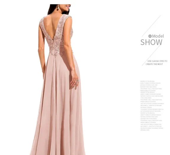 Женское шифоновое платье с V-образным вырезом