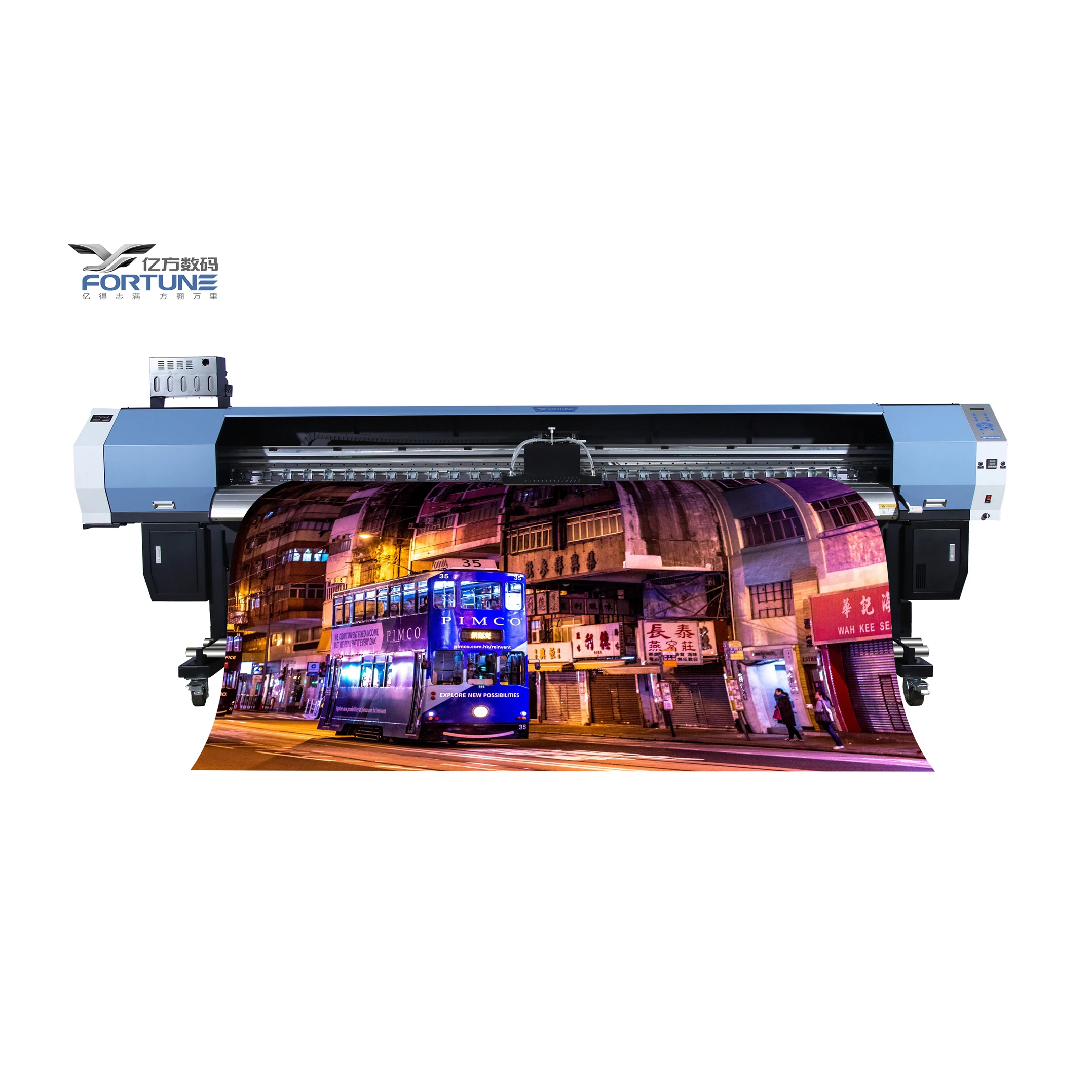 Fortune Uv Led Printer 3.2m With Dx5 Printing Large Format Eco Solvent Printer Wallpaper 3d