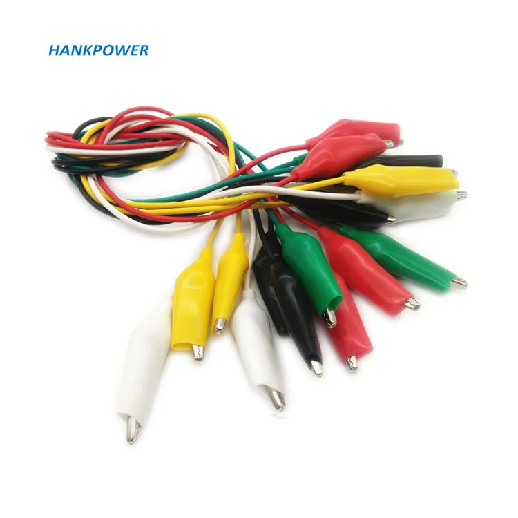 50cm 5 Color 28MM Battery Alligator Clips Double Ended Crocodile Clip Cable Testing Wire