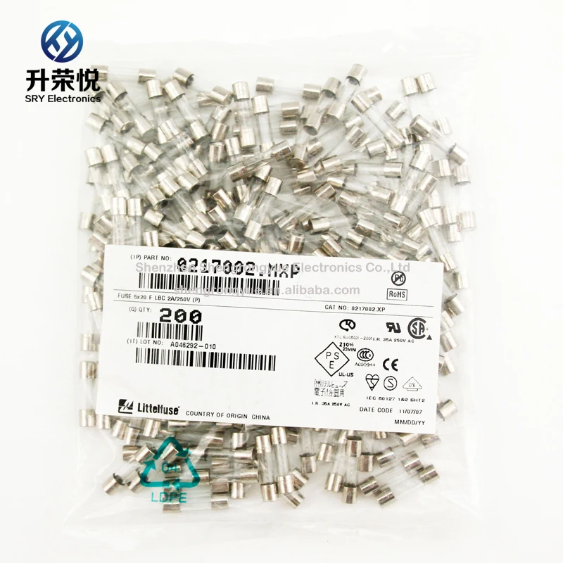  Littelfuse 021702.5MXP Стекло Предохранитель 2.5A 250 В 5x20 мм Быстрый Удар