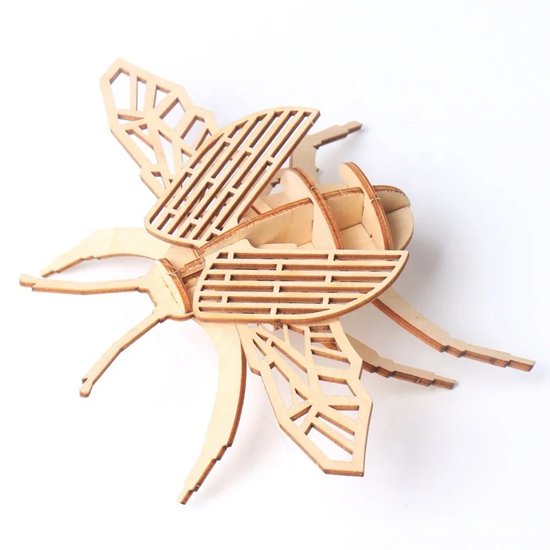 Low Price Insect Puzzles Toy Montessori 3d Puzzle 3d Assembling Insect Wooden Puzzles