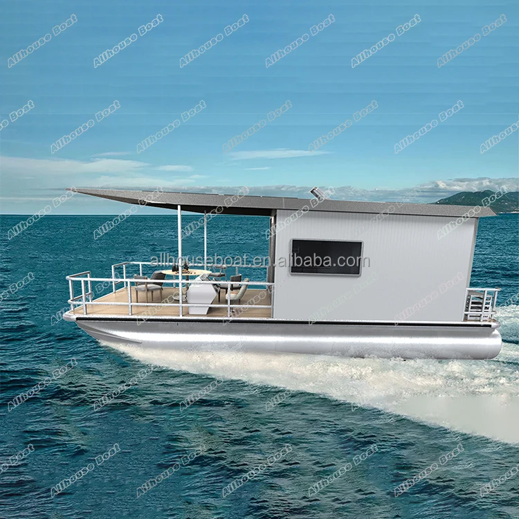 2024 Hot Sale Electric Trailerable Aluminium Manufacturer Houseboat for Floats Pontoon Ship