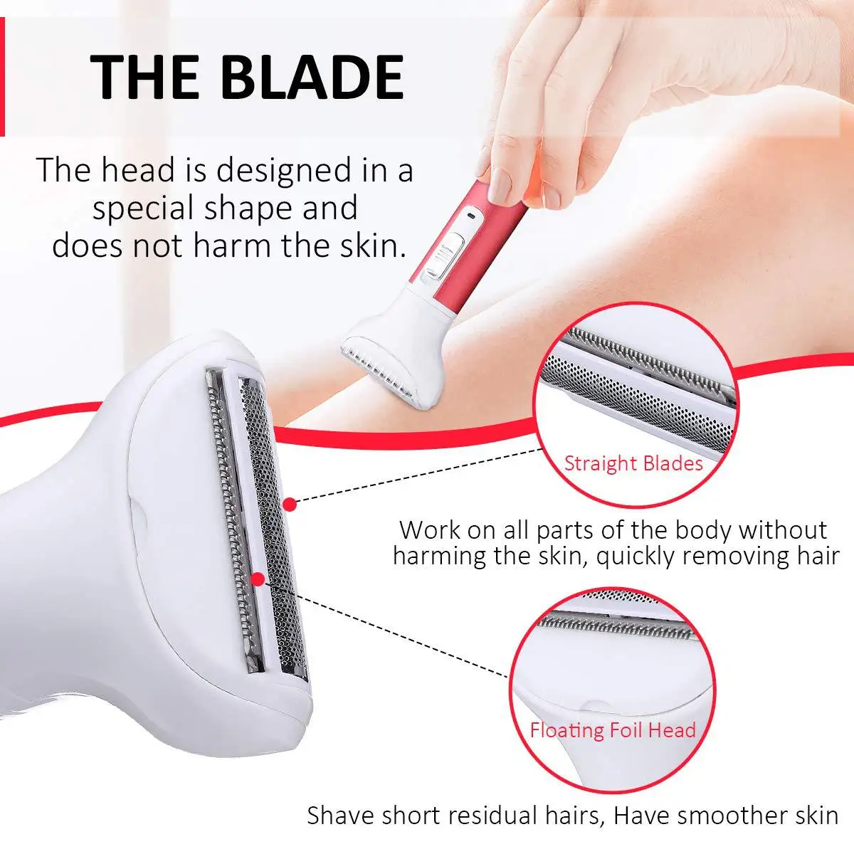 5 in 1 Electric Hair Remover Rechargeable Lady Shaver Nose Hair Trimmer Eyebrow Shaper Leg Armpit Bikini Trimmer Women Epilator