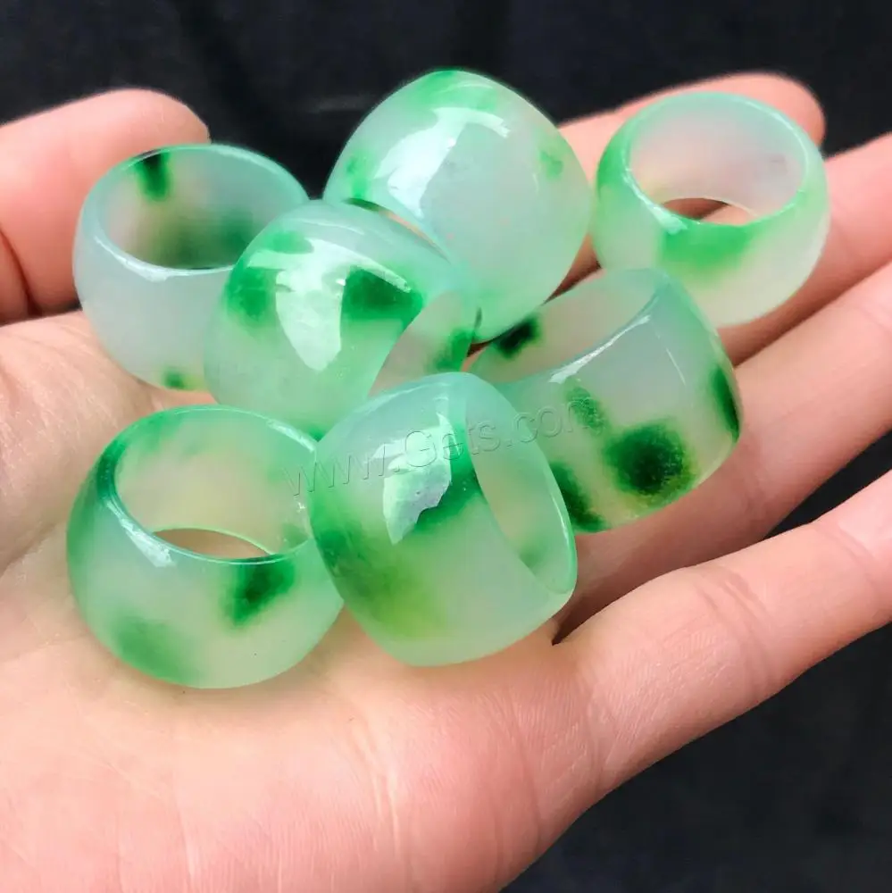 wholesale gemstone jade rings natural stone 17mm 1557433