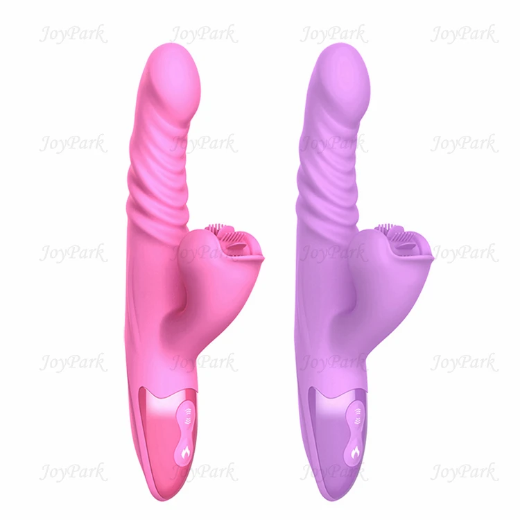 JoyPark USB Electric Tongue Licking Brush Heating Wand Massager Heat Telescope Sex Toy Vibrator for Women Masturbation