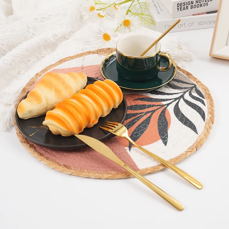 Customize Printing Woven Cotton Placemats Round Cotton Rope Table Mat for Table Decoration