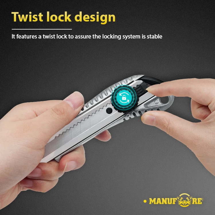 High quality precision mini portable paper box cutter alumina handle heavy duty auto lock snap off utility knife