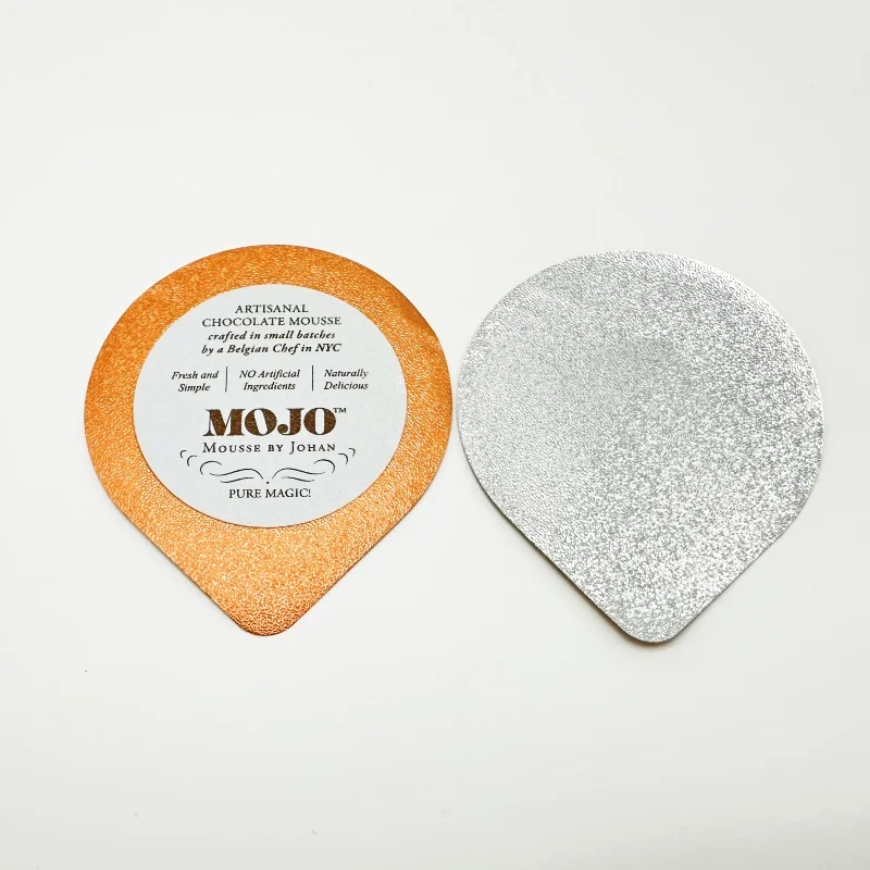 Custom Precut Printed Lids Colored Aluminum Foil Cover For Yogurt Easy Peel Plastic Yogurt Cup Lid