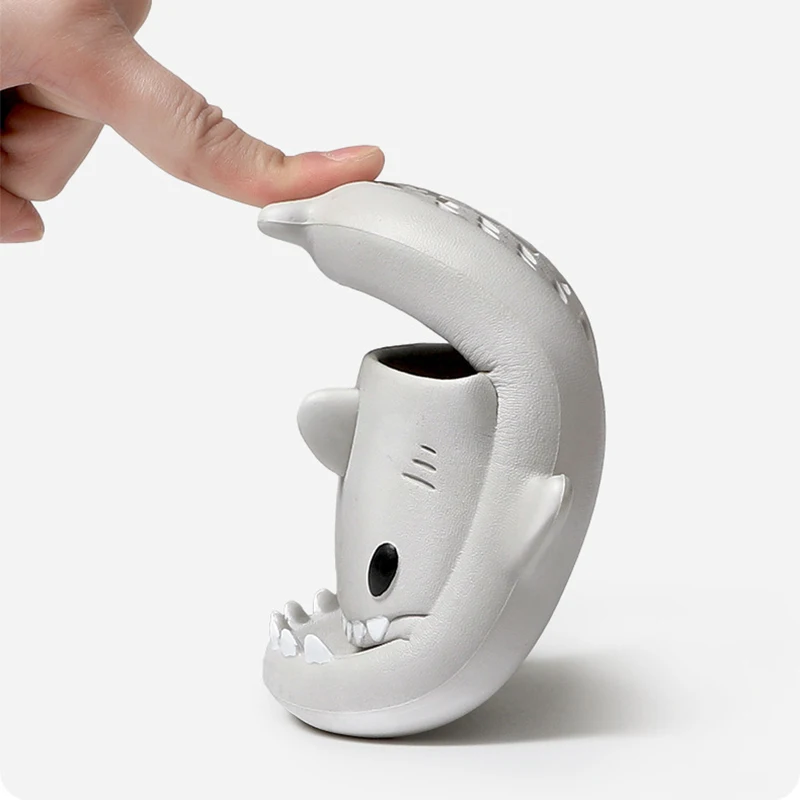 Мягкие тапочки из ЭВА в форме акулы для взрослых, детей, дома, пляжа, улицы, Мультяшные слайды в форме акулы для детей, 2023