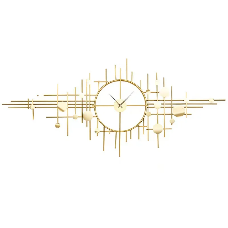 145*65cm Big decor wall art clocks light luxury modern creative decorative large gold metal wall clock