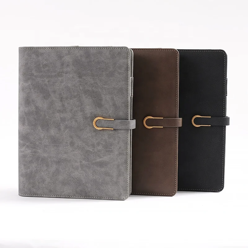 Business Travel Journal Power Bank Notebook With USB Flash Drive Power Bank Leather Notebook