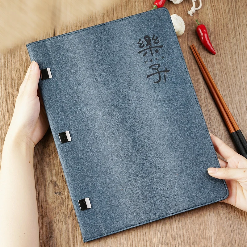 Настраиваемая Деревянная обложка для меню ресторана A4 Кожаная подставка свадебного ужина стола с кодом QR