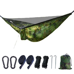 2023 Newest Camouflage Nylon Portable Camo Hammock With Mosquito Net For Camp Hiking Outdoor