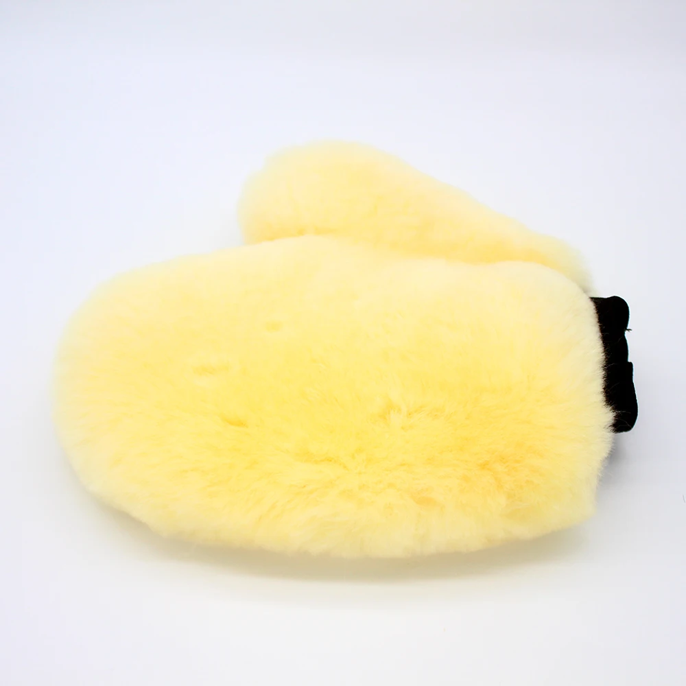 Master M71202B Scratch Free Lams Wool Detailing Car Wash Mitt With Thumb 100% Sheepskin For Car Washing