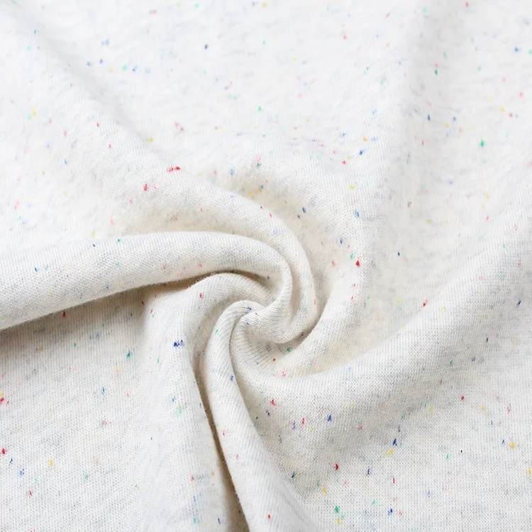 
Non stretch colorful dots polyester cotton french terry fabric, hoodies fabric for sweater 