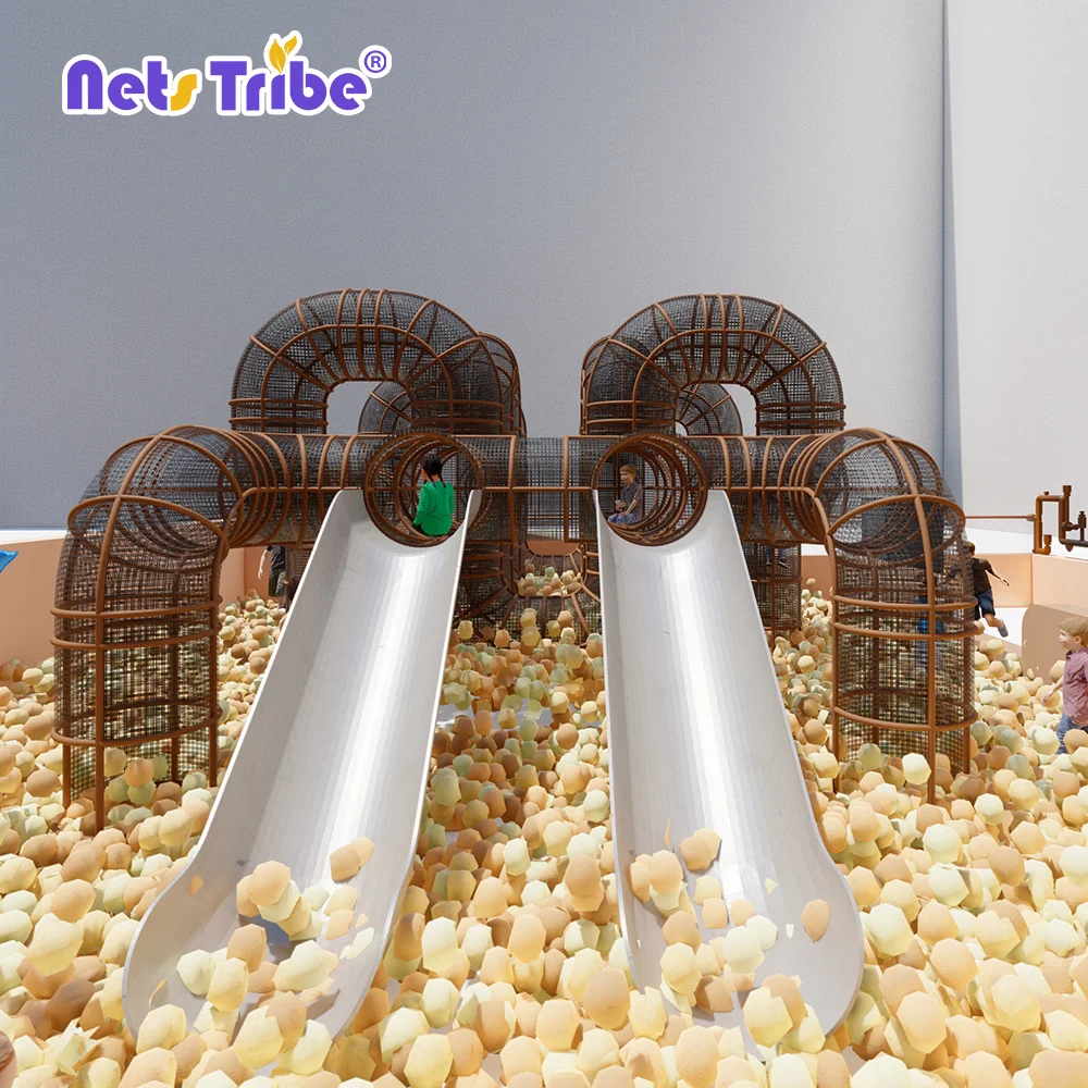 Cheerful kids crocheted soft indoor playground equipment