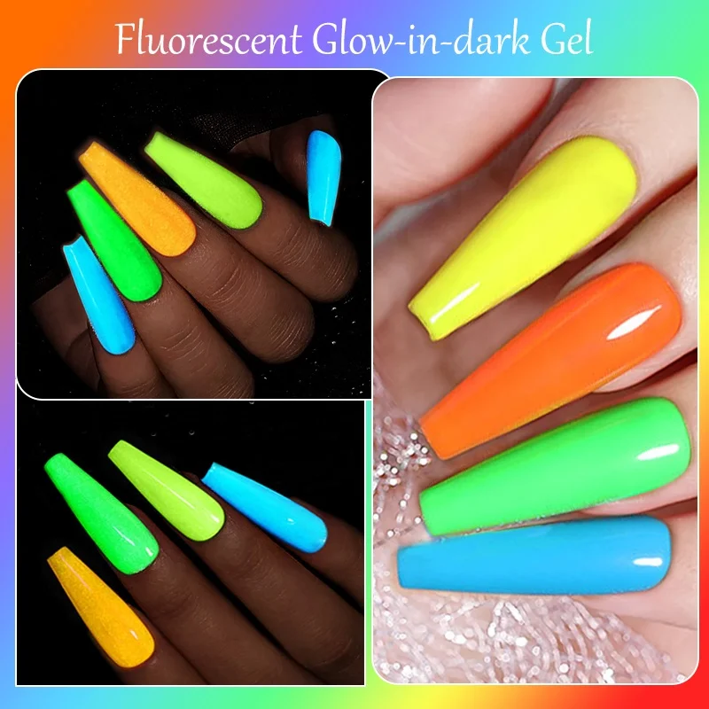 OEM ODM gel polish manufacturer luminous gel polish glow in the dark semi-permanant magenta pink blue yellow