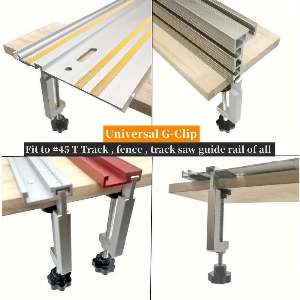 Table Clamp Universal Fence / T-Slot / Table Saw Guide Rail Clamps -  Fixed Clamp for Workbench Hardware and Woodworking Tools