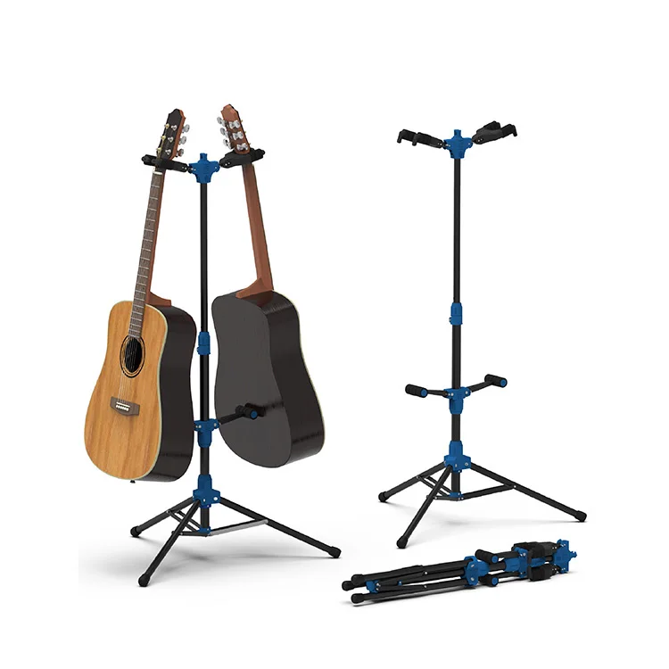 GS-212 Galux guitar accessories double-bracket type floor stand Adjustable folding guitar stand Portable foldable guitar stand