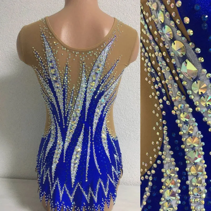 Top quality Sequins rhythmic gymnastics Unitard Open back Personalized leotards UK rhythmic gymnastics leotards costumes