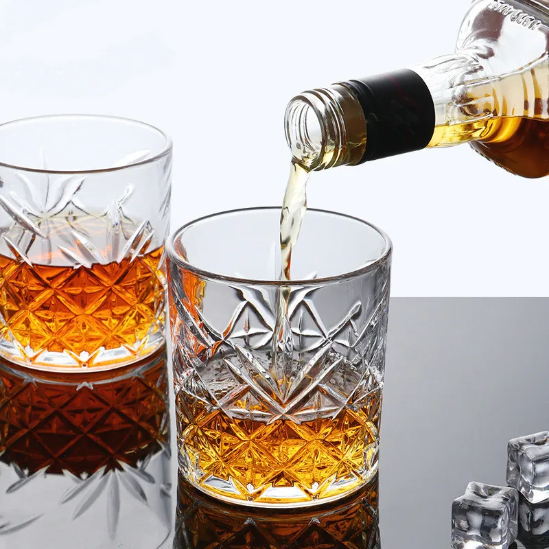 300ml Modern Crystal Design Whiskey Glass Cup Tumbler customized Glassware Liquor Vodka Whiskey Drinkware Glasses