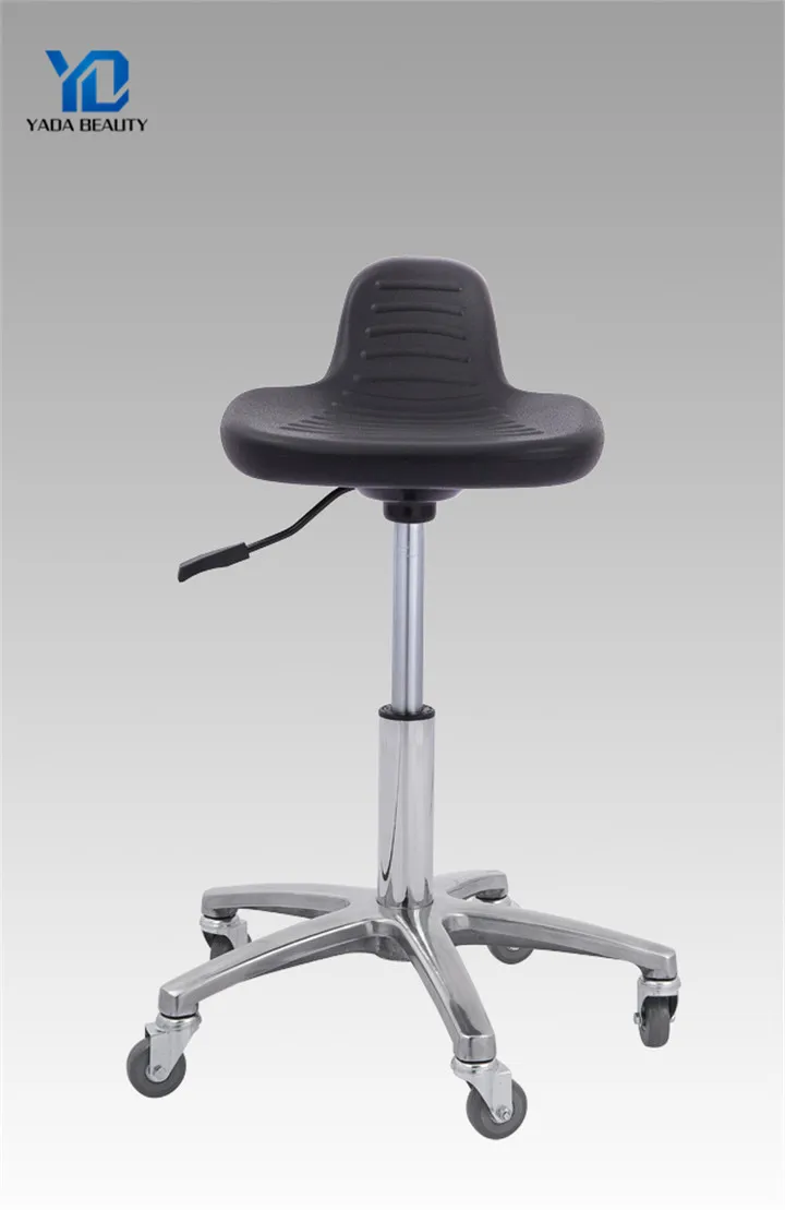 Hair salon furniture black five wheels saddle rolling salon cutting stool chair hairdressing salon master chair for sale cheap