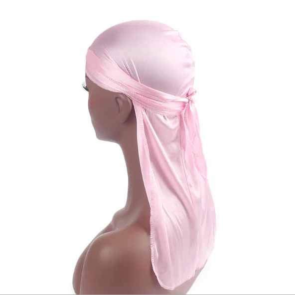 
Wholesale Factory Direct Cheap Fashion Silk Durag Plain Solid Color Durag with Customized Logo 