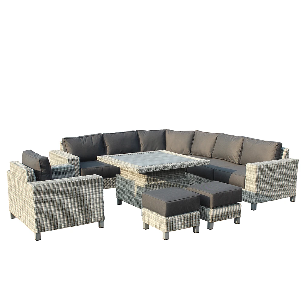 Уличная садовая мебель, подъемный стол, набор угловых диванов из ротанга (62467505382)